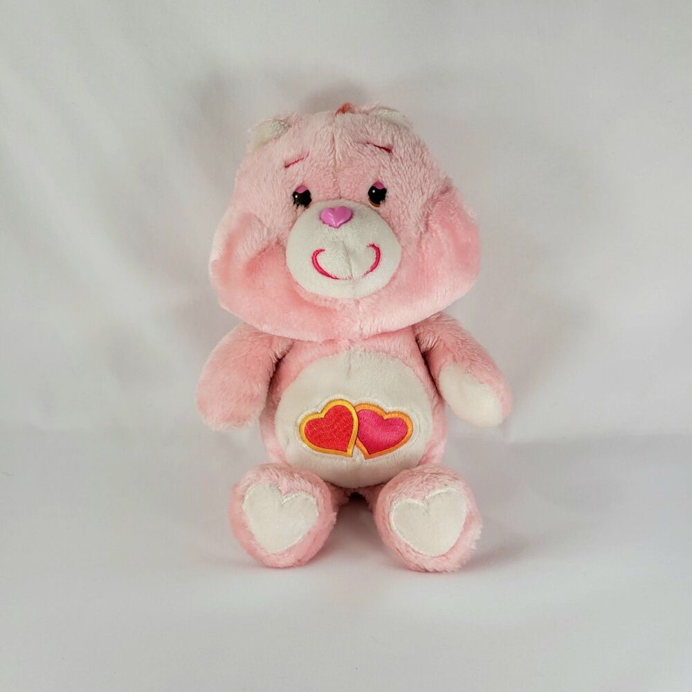 Vintage Care Bears Love-A-Lot Bear Plush 13” Kenner 1983 Pink Hearts 80s Retro